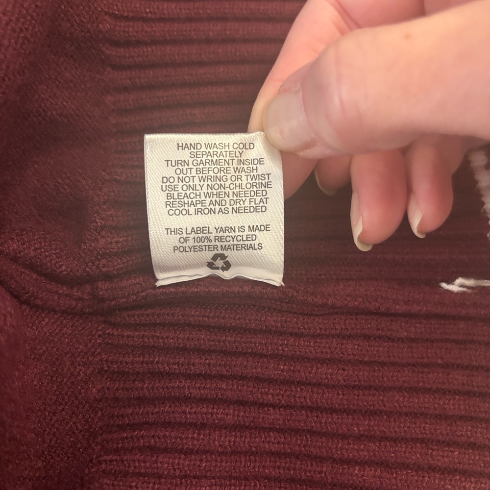 Pink Rose Maroon Zip Hoodie with White Trim - Picture 5 of 6